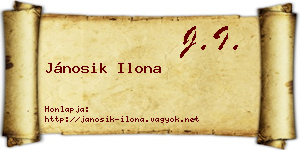 Jánosik Ilona névjegykártya